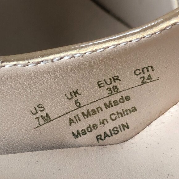 FRANCO SARTO manmade patent raisen tan nude taupe cushion 3.25" heel pumps US 7M - Picture 5 of 16